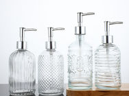 16 oz Transparent Glass Soap Dispenser Bottles Features Durable Reusable