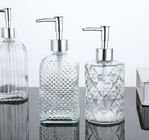 16 oz Transparent Glass Soap Dispenser Bottles Features Durable Reusable