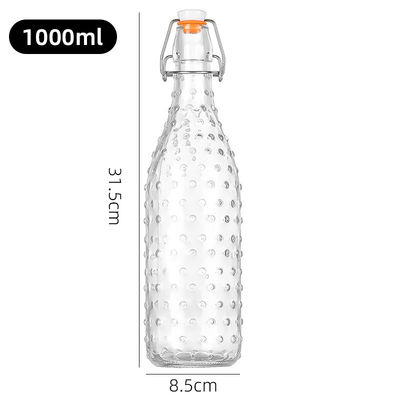 1000ML Clear Glass Milk Bottles Dishwasher Safe Reusable Leak Proof