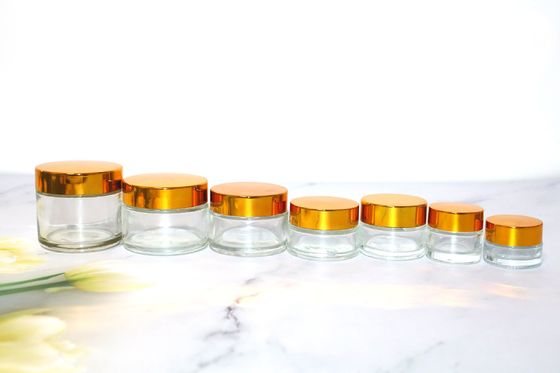 50ML Clear Glass Cosmetic Containers with Screw Lid Glass Sample Jars