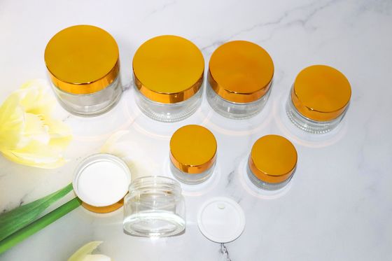 50ML Clear Glass Cosmetic Containers with Screw Lid Glass Sample Jars