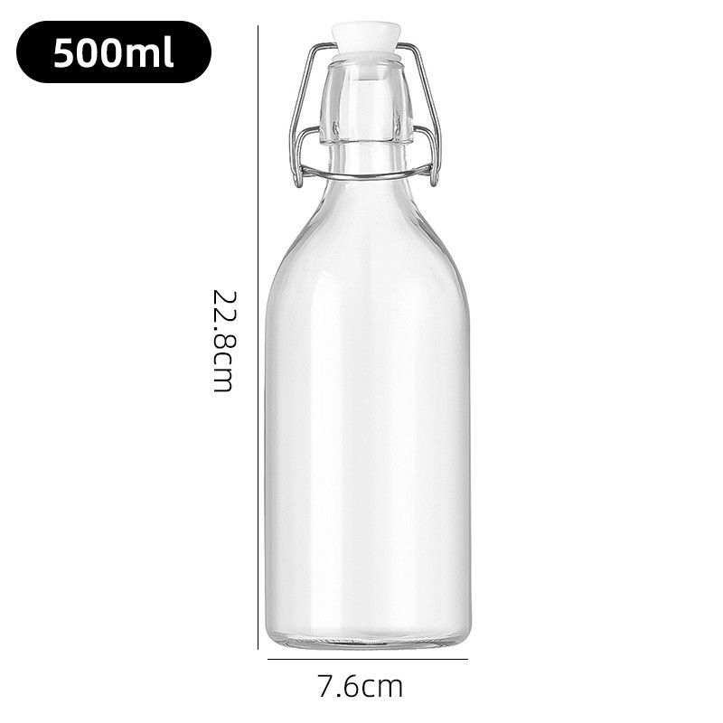 500ML Clear Glass Milk Bottles Leak Proof Dishwasher Safe 500ML Capacity Reusable Bottle