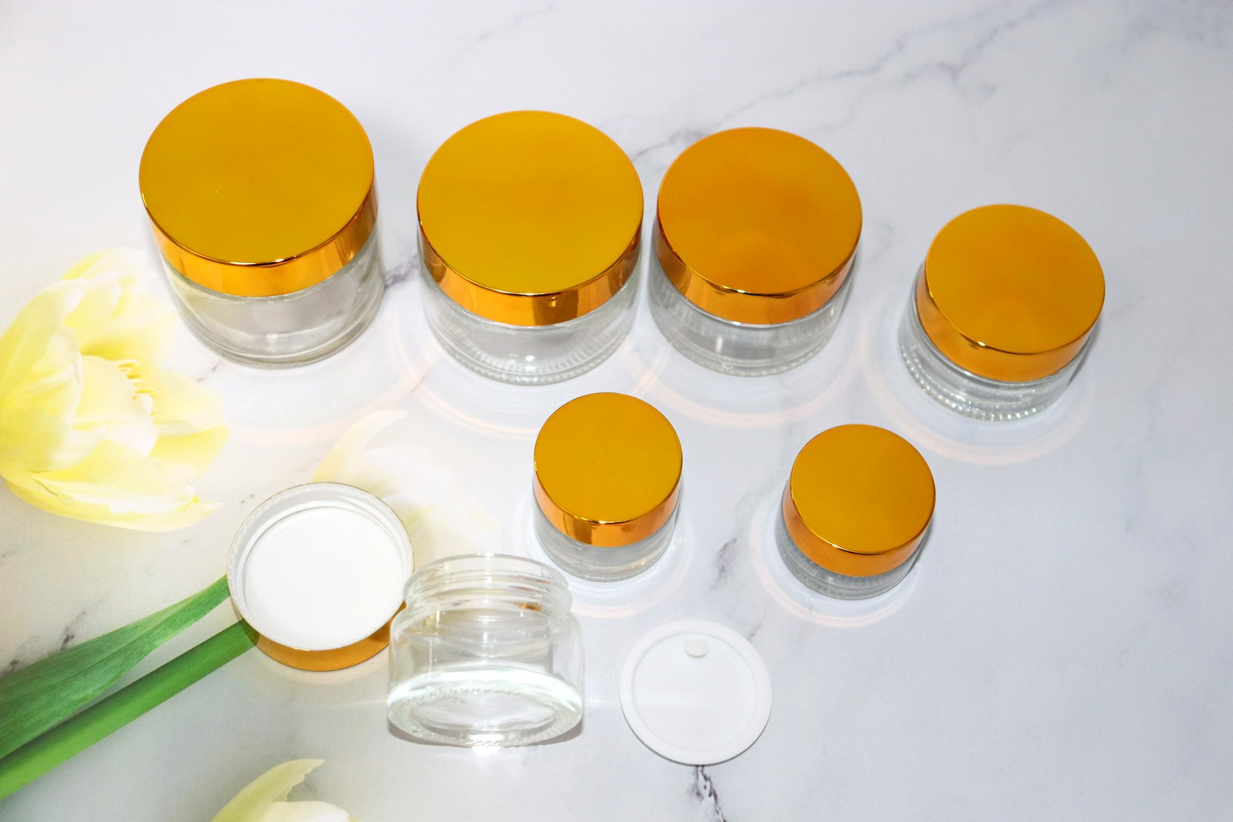 50ML Clear Glass Cosmetic Containers with Screw Lid Glass Sample Jars